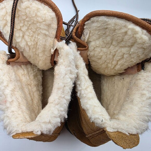 Roffe Shearling-Lined Womens Snow Boots Size 8 Brown Lace Up Winter Footwear - Picture 7 of 13